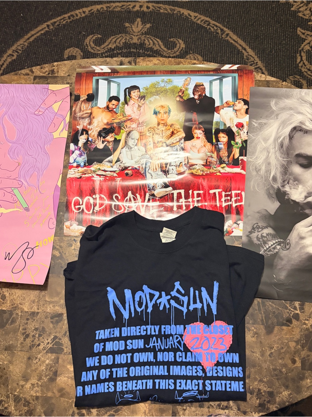 Mod Sun personal tshirt and signed poster bundle